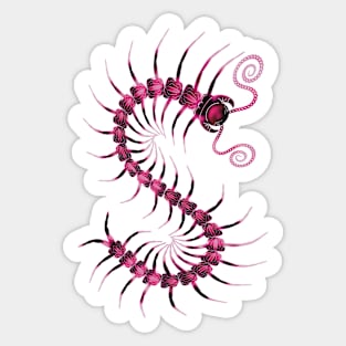 Bold Pink Centipede Sticker